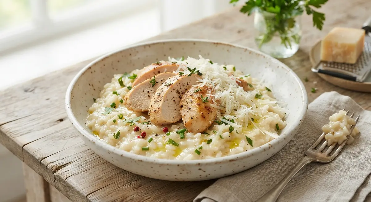 White Rice Chicken Breast Parmesan Risotto